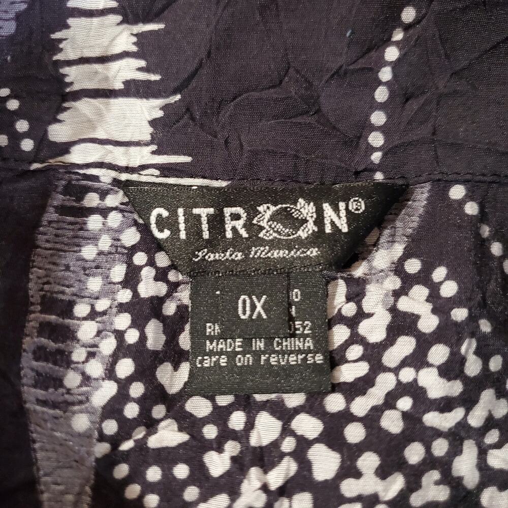 Citron Santa Monica Womens Bamboo Butterfly Crinkle Cutout Blouse Top Size 0X - Picture 6 of 10